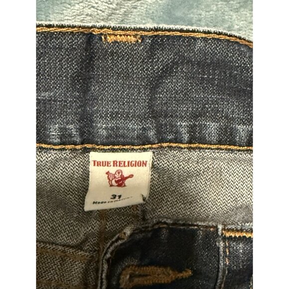 True Religion Jeans Mens 31 Billy Bootcut Flap Pocket Blue Denim (Actual 33x33) - Picture 4 of 14